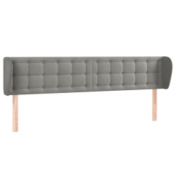 vidaXL Kopfteil mit Ohren Hellgrau 163x23x78/88 cm Samt