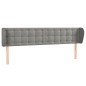vidaXL Kopfteil mit Ohren Hellgrau 163x23x78/88 cm Samt