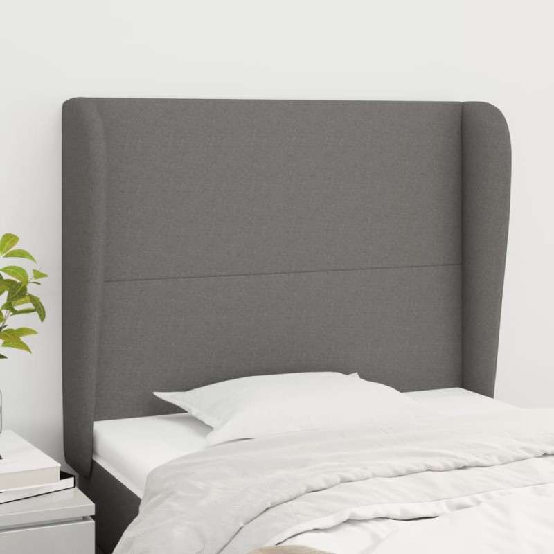 vidaXL Kopfteil mit Ohren Dunkelgrau 83x23x118/128 cm Stoff vidaXL Kopfteil mit Ohren Dunkelgrau 83x23x118/128 cm Stoff
