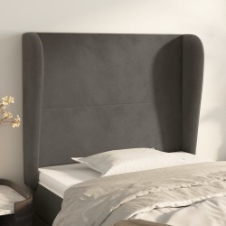 vidaXL Kopfteil mit Ohren Dunkelgrau 93x23x118/128 cm Samt