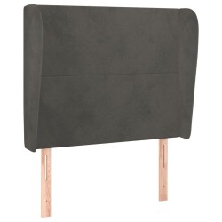 vidaXL Kopfteil mit Ohren Dunkelgrau 93x23x118/128 cm Samt