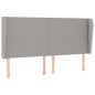 vidaXL Kopfteil mit Ohren Hellgrau 203x23x118/128 cm Stoff