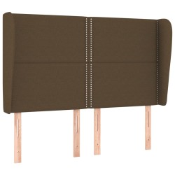 vidaXL Kopfteil mit Ohren Dunkelbraun 147x23x118/128 cm Stoff
