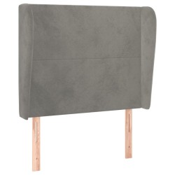 vidaXL Kopfteil mit Ohren Hellgrau 103x23x118/128 cm Samt