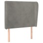 vidaXL Kopfteil mit Ohren Hellgrau 103x23x118/128 cm Samt vidaXL Kopfteil mit Ohren Hellgrau 103x23x118/128 cm Samt