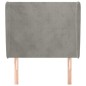 vidaXL Kopfteil mit Ohren Hellgrau 103x23x118/128 cm Samt vidaXL Kopfteil mit Ohren Hellgrau 103x23x118/128 cm Samt