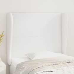 vidaXL Kopfteil mit Ohren Weiß 103x23x118/128 cm Kunstleder