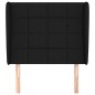 vidaXL Kopfteil mit Ohren Schwarz 103x23x118/128 cm Stoff vidaXL Kopfteil mit Ohren Schwarz 103x23x118/128 cm Stoff