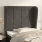 vidaXL Kopfteil mit Ohren Dunkelgrau 93x23x118/128 cm Samt