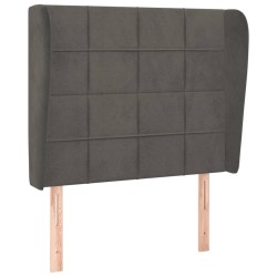 vidaXL Kopfteil mit Ohren Dunkelgrau 93x23x118/128 cm Samt
