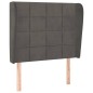 vidaXL Kopfteil mit Ohren Dunkelgrau 93x23x118/128 cm Samt