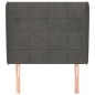 vidaXL Kopfteil mit Ohren Dunkelgrau 93x23x118/128 cm Samt