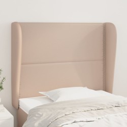 vidaXL Kopfteil mit Ohren Cappuccino-Braun 103x23x118/128cm Kunstleder
