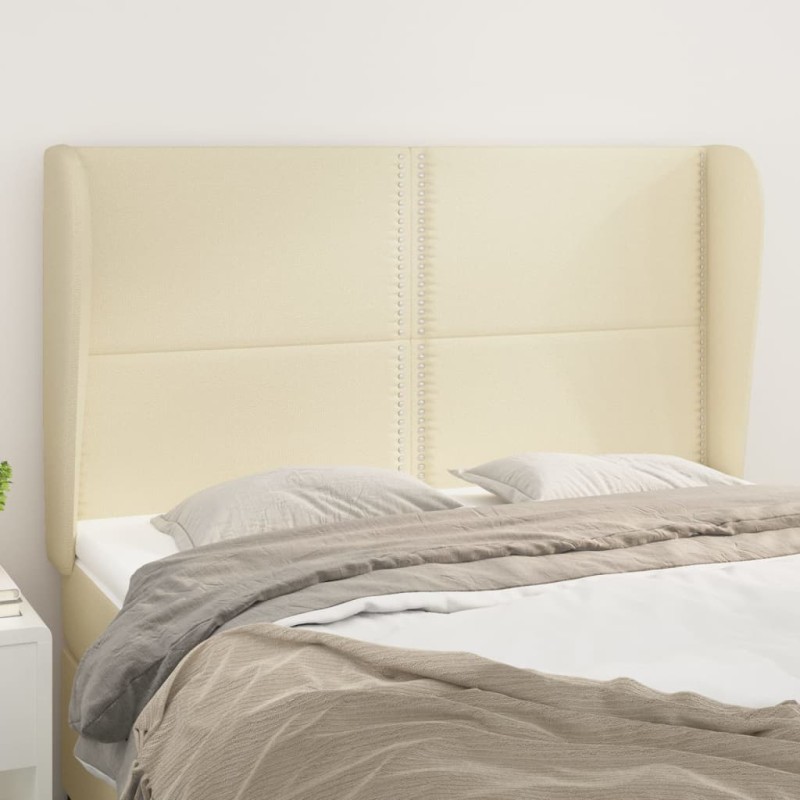 vidaXL Kopfteil mit Ohren Creme 147x23x118/128 cm Kunstleder vidaXL Kopfteil mit Ohren Creme 147x23x118/128 cm Kunstleder