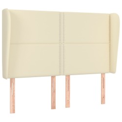 vidaXL Kopfteil mit Ohren Creme 147x23x118/128 cm Kunstleder