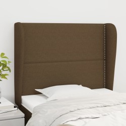 vidaXL Kopfteil mit Ohren Dunkelbraun 103x23x118/128 cm Stoff