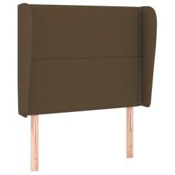 vidaXL Kopfteil mit Ohren Dunkelbraun 103x23x118/128 cm Stoff