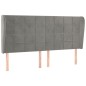 vidaXL Kopfteil mit Ohren Hellgrau 183x23x118/128 cm Samt vidaXL Kopfteil mit Ohren Hellgrau 183x23x118/128 cm Samt