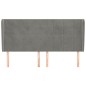 vidaXL Kopfteil mit Ohren Hellgrau 183x23x118/128 cm Samt vidaXL Kopfteil mit Ohren Hellgrau 183x23x118/128 cm Samt