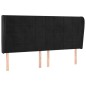 vidaXL Kopfteil mit Ohren Schwarz 183x23x118/128 cm Samt