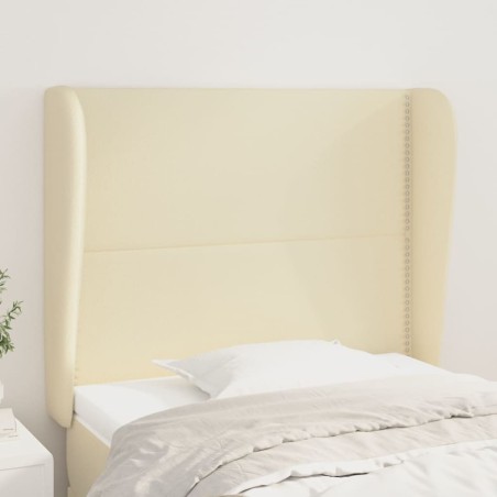 vidaXL Kopfteil mit Ohren Creme 103x23x118/128 cm Kunstleder