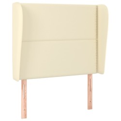vidaXL Kopfteil mit Ohren Creme 103x23x118/128 cm Kunstleder