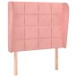 vidaXL Kopfteil mit Ohren Rosa 93x23x118/128 cm Samt