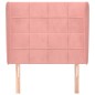 vidaXL Kopfteil mit Ohren Rosa 93x23x118/128 cm Samt