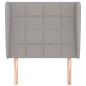 vidaXL Kopfteil mit Ohren Hellgrau 93x23x118/128 cm Stoff