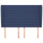 vidaXL Kopfteil mit Ohren Blau 147x23x118/128 cm Stoff