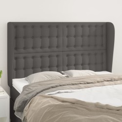 vidaXL Kopfteil mit Ohren Grau 147x23x118/128 cm Kunstleder