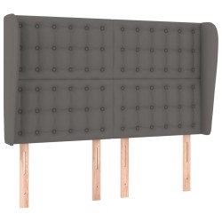vidaXL Kopfteil mit Ohren Grau 147x23x118/128 cm Kunstleder