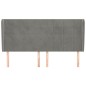 vidaXL Kopfteil mit Ohren Hellgrau 203x23x118/128 cm Samt
