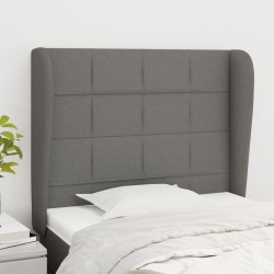 vidaXL Kopfteil mit Ohren Dunkelgrau 93x23x118/128 cm Stoff