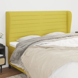 vidaXL Kopfteil mit Ohren Grün 203x23x118/128 cm Stoff
