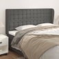 vidaXL Kopfteil mit Ohren Grau 203x23x118/128 cm Kunstleder
