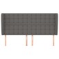 vidaXL Kopfteil mit Ohren Grau 203x23x118/128 cm Kunstleder