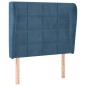 vidaXL Kopfteil mit Ohren Dunkelblau 93x23x118/128 cm Samt