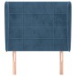 vidaXL Kopfteil mit Ohren Dunkelblau 93x23x118/128 cm Samt