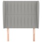 vidaXL Kopfteil mit Ohren Hellgrau 93x23x118/128 cm Stoff vidaXL Kopfteil mit Ohren Hellgrau 93x23x118/128 cm Stoff