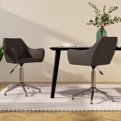 Esszimmerstühle 2 Stk. Drehbar Dunkelbraun Stoff