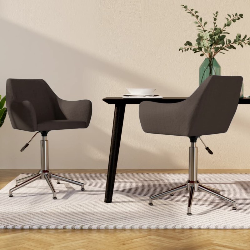 Esszimmerstühle 2 Stk. Drehbar Dunkelbraun Stoff Esszimmerstühle 2 Stk. Drehbar Dunkelbraun Stoff