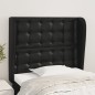 vidaXL Kopfteil mit Ohren Schwarz 103x23x118/128 cm Kunstleder vidaXL Kopfteil mit Ohren Schwarz 103x23x118/128 cm Kunstleder