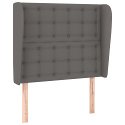 vidaXL Kopfteil mit Ohren Grau 93x23x118/128 cm Kunstleder