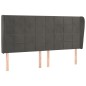 vidaXL Kopfteil mit Ohren Dunkelgrau 183x23x118/128 cm Samt vidaXL Kopfteil mit Ohren Dunkelgrau 183x23x118/128 cm Samt