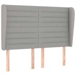 vidaXL Kopfteil mit Ohren Hellgrau 147x23x118/128 cm Stoff