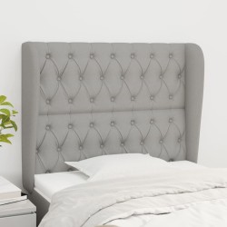 vidaXL Kopfteil mit Ohren Hellgrau 103x23x118/128 cm Stoff