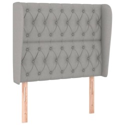 vidaXL Kopfteil mit Ohren Hellgrau 103x23x118/128 cm Stoff