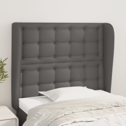 vidaXL Kopfteil mit Ohren Grau 103x23x118/128 cm Kunstleder