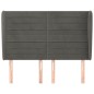 vidaXL Kopfteil mit Ohren Dunkelgrau 147x23x118/128 cm Samt